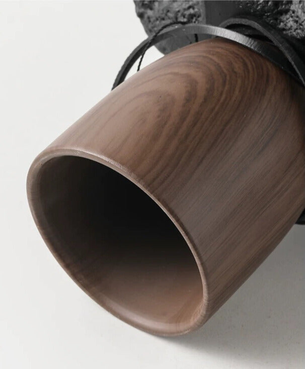 Wabi-Sabi Incense Burner | Minimalist Ceramic & Walnut Aroma Holder