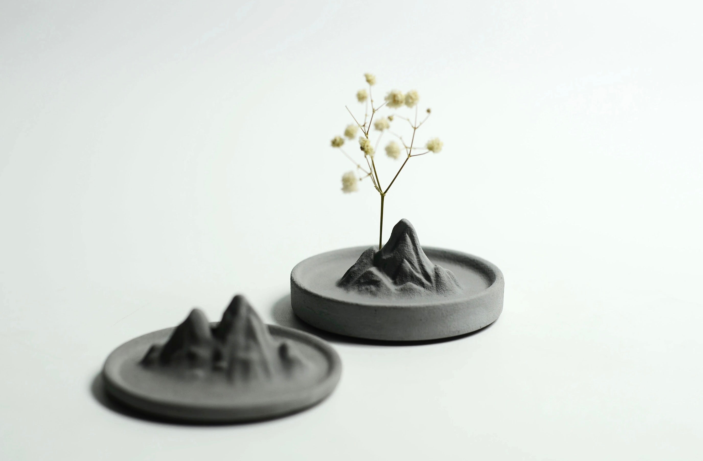 Mountain Form Concrete Incense Holder
