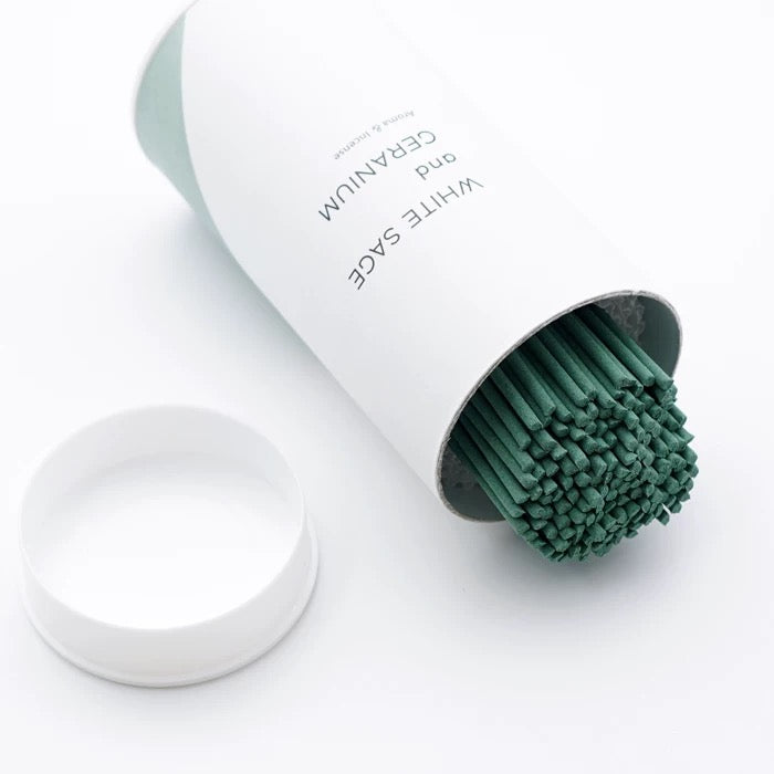 Bâtonnets d'encens à la sauge blanche et au géranium | Frais, herbacés et purifiants